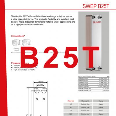 Product sheet B25T SWEP plate cooler EN