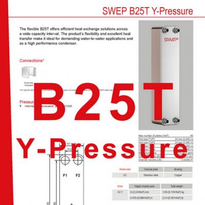 Product sheet B25T Y-pressure SWEP plaat koeler NL