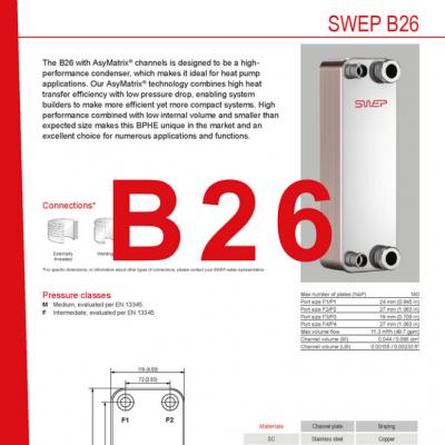 Product sheet B26 SWEP plaat koeler NL