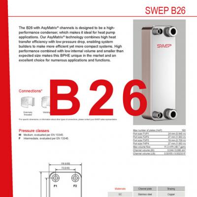 Produktblatt B26 SWEP plattenkühler DE