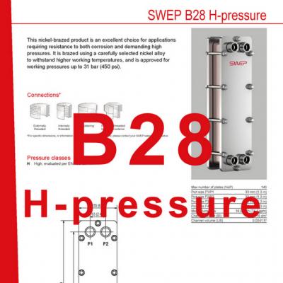 Product sheet B28 H-pressure SWEP plaat koeler NL