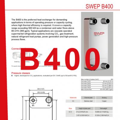 Produktblatt B400 SWEP plattenkühler DE