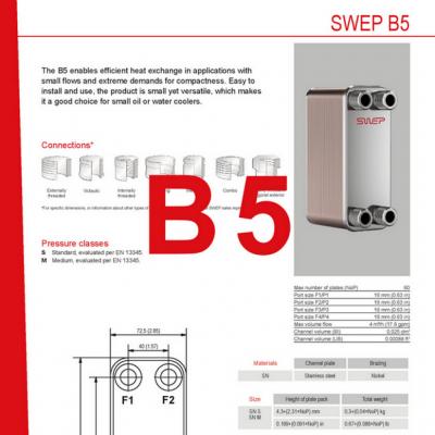 Produktblatt B5 SWEP plattenkühler DE