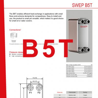 Product sheet B5T SWEP plaat koeler NL