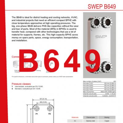 Produktblatt B649 SWEP plattenkühler DE