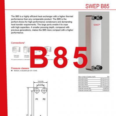 Product sheet B85 SWEP plaat koeler NL