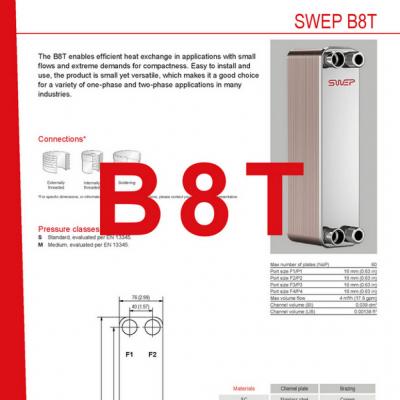 Product sheet B8T SWEP plaat koeler NL
