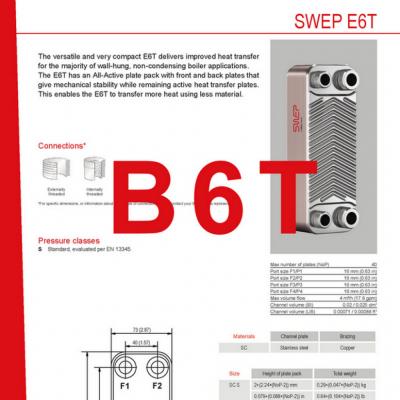 Product sheet E6T SWEP plaat koeler NL