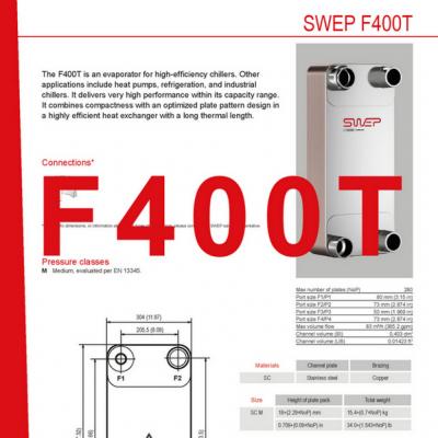 Produktblatt F400T SWEP plattenkühler DE