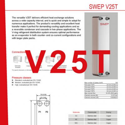 Product sheet V25T SWEP plaat koeler NL