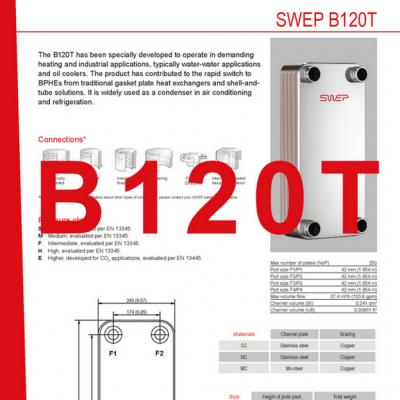 Produktblatt B120T SWEP plattenkühler DE