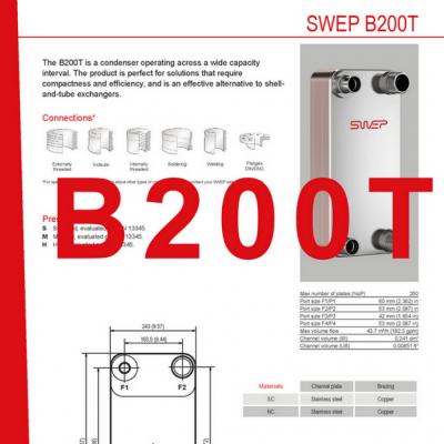 Produktblatt B200T SWEP plattenkühler DE