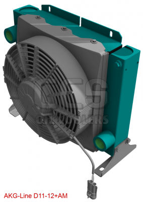 Oil cooler connection fan side 12 Volt fan D11-12 + AM