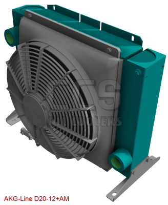 Oil cooler connection fan side 12 Volt fan D20-12 + AM 
