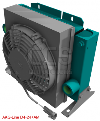 Oil cooler connection fan side 24 Volt fan D4-24 + AM