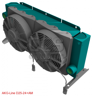 Oil cooler connection fan side 24 Volt fan D25-24 + AM