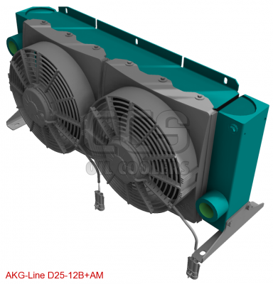 Oil cooler connection fan side 12 Volt fan (blowing) D25-12B + AM