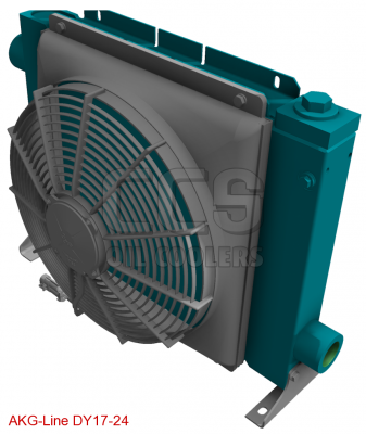 Oliekoeler met bypass 24 Volt ventilator DY17-24