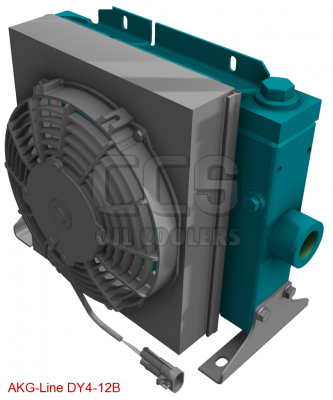Oliekoeler met bypass 12 Volt ventilator (blazend) DY4-12B