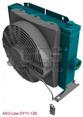 Oliekoeler met bypass 12 Volt ventilator (blazend) DY11-12B