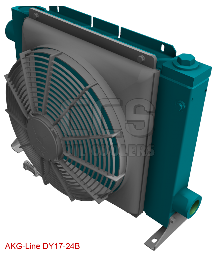 DY17 oil cooler with bypass 24VDC blowing (Oil Cooler with DC Motor