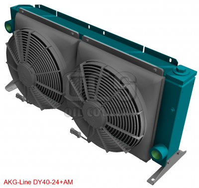 Ölkühleranschluss Lüfterseite mit Bypass-24-Volt-Lüfter DY40-24 + AM