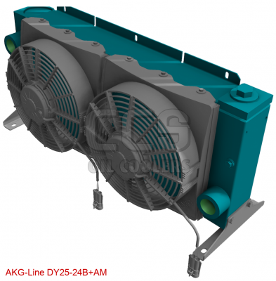 Ölkühleranschluss Lüfterseite mit Bypass-24-Volt-Lüfter (druckend) DY25-24B + AM