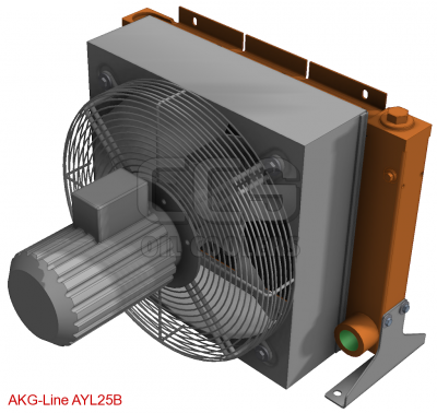 Oil cooler with bypass 400 Volt low noise fan (blowing) AYL25B
